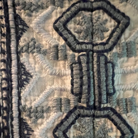 Johnny‎ Was Workshop Simone Embroidered White Blue Flare Sleeve Blouse - Picture 4 of 4